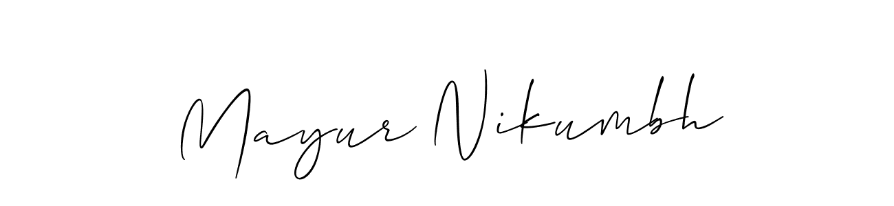 You should practise on your own different ways (Allison_Script) to write your name (Mayur Nikumbh) in signature. don't let someone else do it for you. Mayur Nikumbh signature style 2 images and pictures png