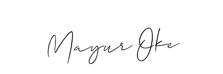 How to Draw Mayur Oke signature style? Allison_Script is a latest design signature styles for name Mayur Oke. Mayur Oke signature style 2 images and pictures png
