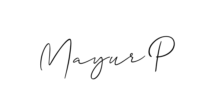 How to Draw Mayur P signature style? Allison_Script is a latest design signature styles for name Mayur P. Mayur P signature style 2 images and pictures png