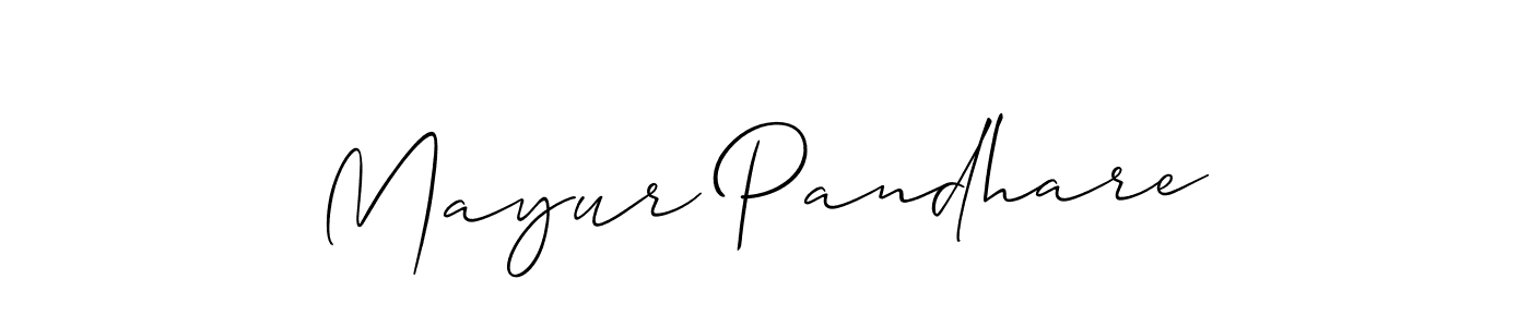 Make a beautiful signature design for name Mayur Pandhare. With this signature (Allison_Script) style, you can create a handwritten signature for free. Mayur Pandhare signature style 2 images and pictures png