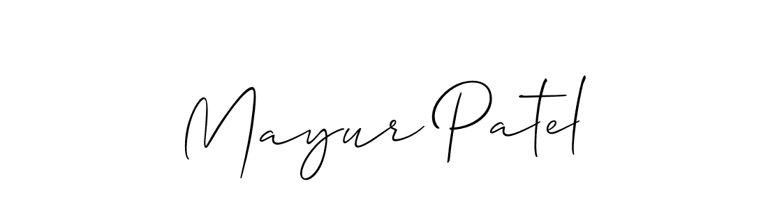 Mayur Patel stylish signature style. Best Handwritten Sign (Allison_Script) for my name. Handwritten Signature Collection Ideas for my name Mayur Patel. Mayur Patel signature style 2 images and pictures png