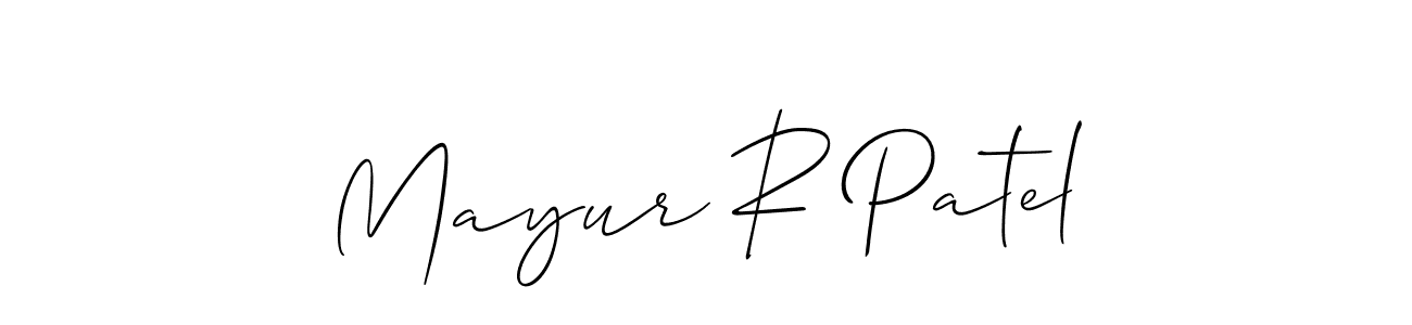 Design your own signature with our free online signature maker. With this signature software, you can create a handwritten (Allison_Script) signature for name Mayur R Patel. Mayur R Patel signature style 2 images and pictures png