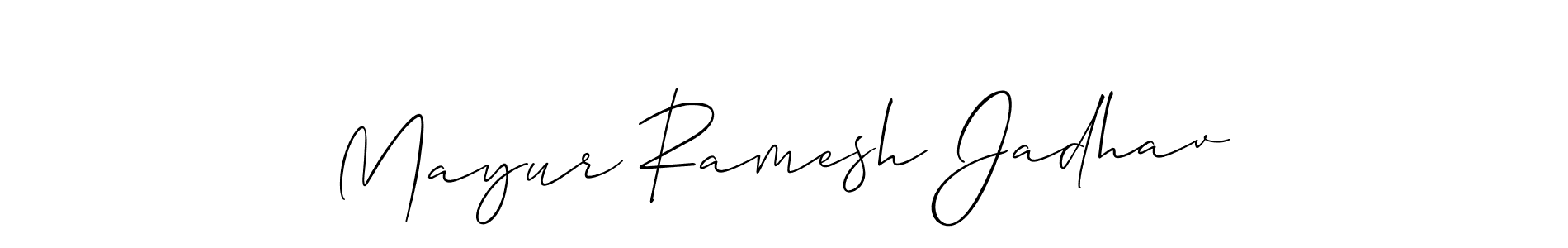 How to Draw Mayur Ramesh Jadhav signature style? Allison_Script is a latest design signature styles for name Mayur Ramesh Jadhav. Mayur Ramesh Jadhav signature style 2 images and pictures png