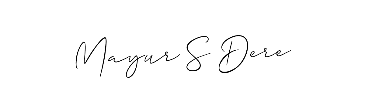 Make a beautiful signature design for name Mayur S Dere. With this signature (Allison_Script) style, you can create a handwritten signature for free. Mayur S Dere signature style 2 images and pictures png