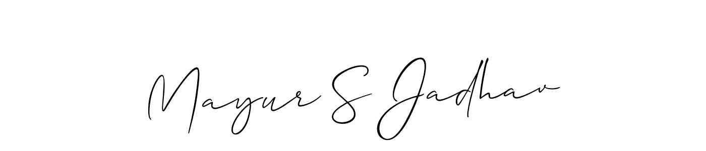 Design your own signature with our free online signature maker. With this signature software, you can create a handwritten (Allison_Script) signature for name Mayur S Jadhav. Mayur S Jadhav signature style 2 images and pictures png