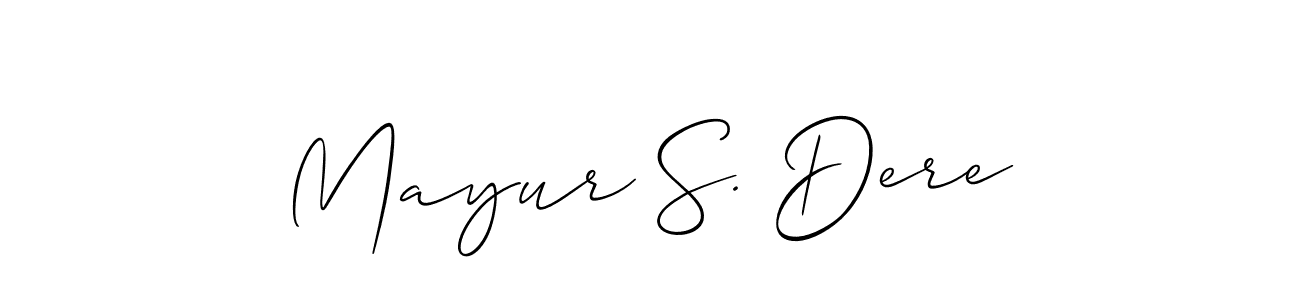 Also You can easily find your signature by using the search form. We will create Mayur S. Dere name handwritten signature images for you free of cost using Allison_Script sign style. Mayur S. Dere signature style 2 images and pictures png