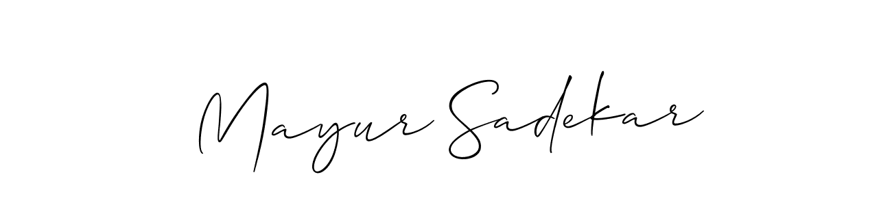 Mayur Sadekar stylish signature style. Best Handwritten Sign (Allison_Script) for my name. Handwritten Signature Collection Ideas for my name Mayur Sadekar. Mayur Sadekar signature style 2 images and pictures png