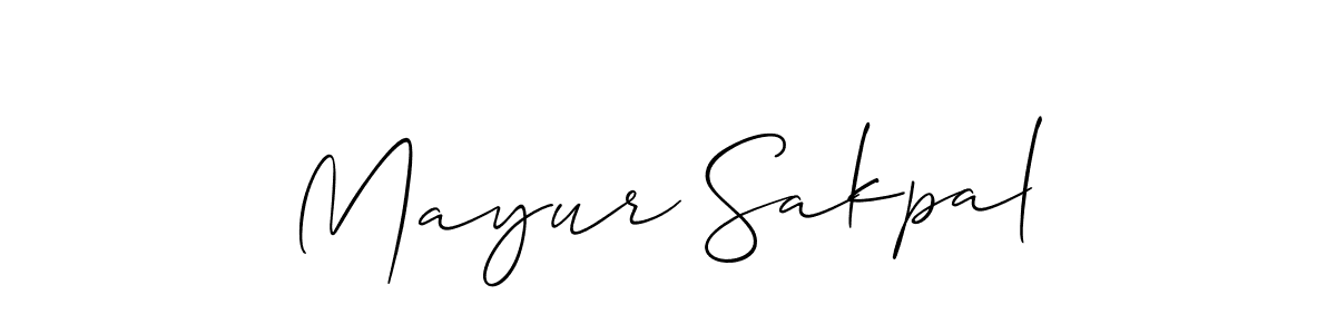 How to make Mayur Sakpal name signature. Use Allison_Script style for creating short signs online. This is the latest handwritten sign. Mayur Sakpal signature style 2 images and pictures png