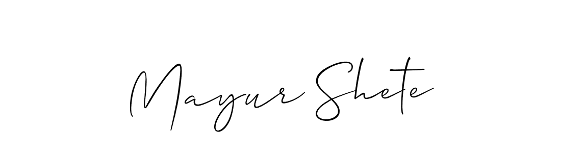 How to make Mayur Shete signature? Allison_Script is a professional autograph style. Create handwritten signature for Mayur Shete name. Mayur Shete signature style 2 images and pictures png