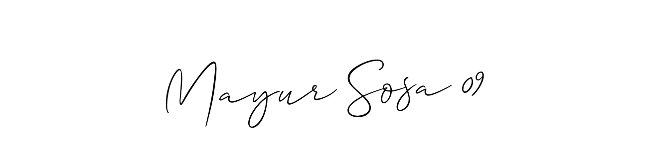 Also we have Mayur Sosa 09 name is the best signature style. Create professional handwritten signature collection using Allison_Script autograph style. Mayur Sosa 09 signature style 2 images and pictures png