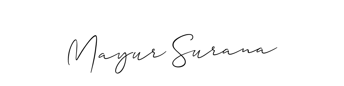 Mayur Surana stylish signature style. Best Handwritten Sign (Allison_Script) for my name. Handwritten Signature Collection Ideas for my name Mayur Surana. Mayur Surana signature style 2 images and pictures png