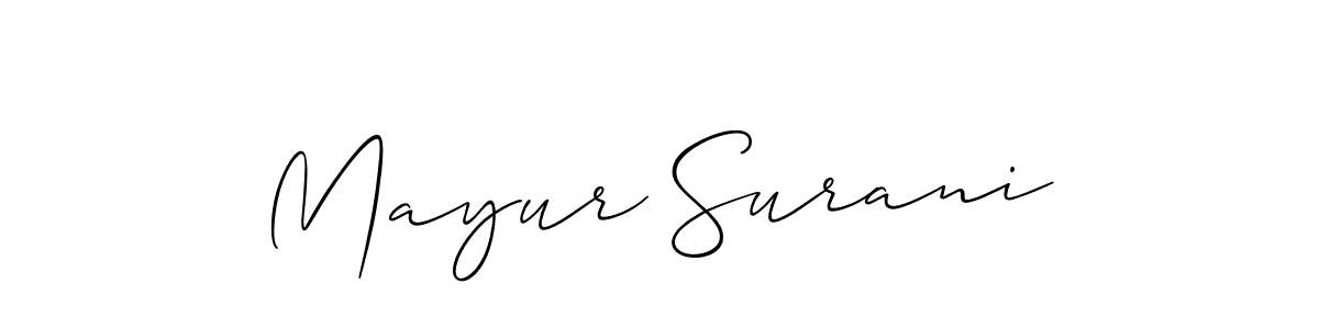 Mayur Surani stylish signature style. Best Handwritten Sign (Allison_Script) for my name. Handwritten Signature Collection Ideas for my name Mayur Surani. Mayur Surani signature style 2 images and pictures png