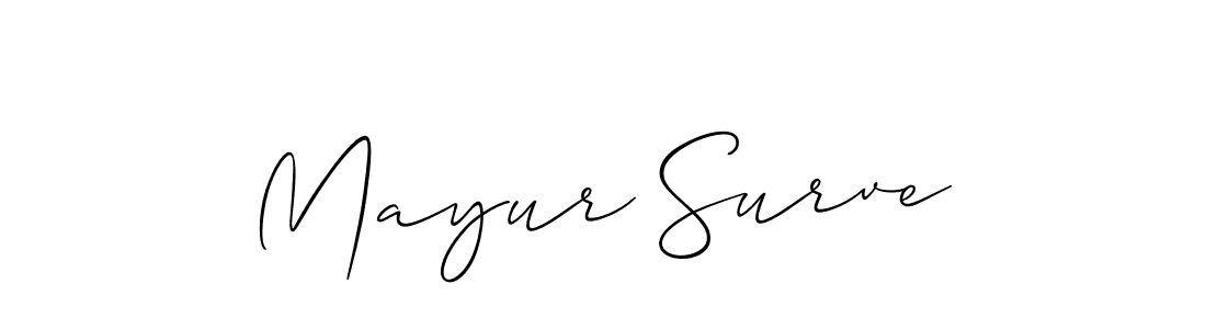 The best way (Allison_Script) to make a short signature is to pick only two or three words in your name. The name Mayur Surve include a total of six letters. For converting this name. Mayur Surve signature style 2 images and pictures png