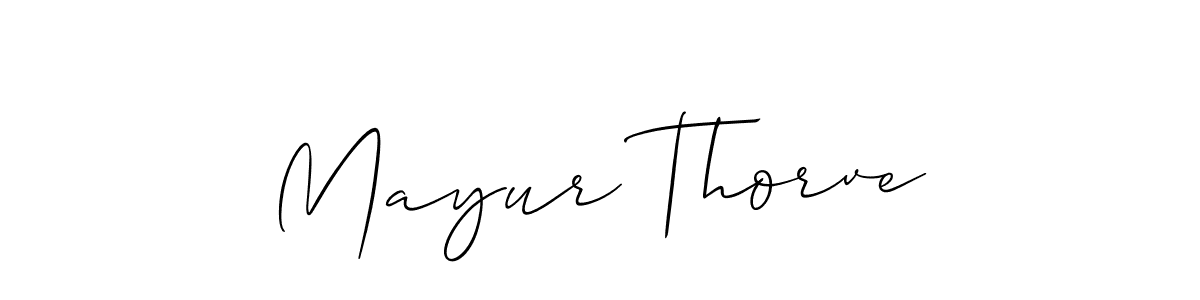 Make a short Mayur Thorve signature style. Manage your documents anywhere anytime using Allison_Script. Create and add eSignatures, submit forms, share and send files easily. Mayur Thorve signature style 2 images and pictures png