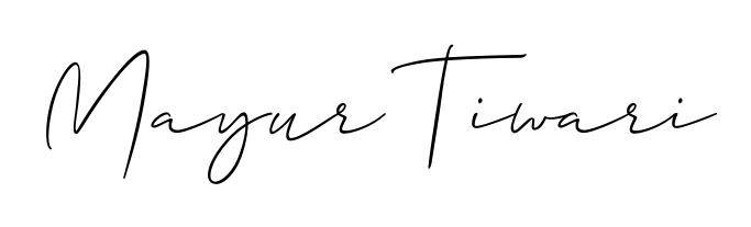 Transform the name Mayur Tiwari into a signature masterpiece using Allison_Script font. Ideal for photographers, artists, and creators looking for watermarks. Mayur Tiwari signature style 2 images and pictures png