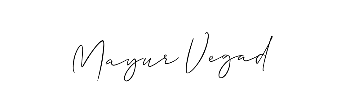 How to make Mayur Vegad signature? Allison_Script is a professional autograph style. Create handwritten signature for Mayur Vegad name. Mayur Vegad signature style 2 images and pictures png
