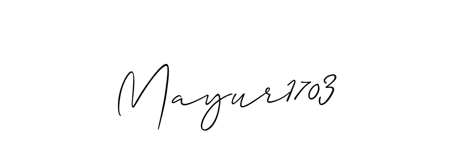 Use a signature maker to create a handwritten signature online. With this signature software, you can design (Allison_Script) your own signature for name Mayur1703. Mayur1703 signature style 2 images and pictures png