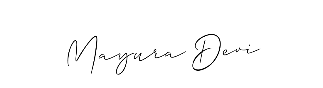 How to make Mayura Devi signature? Allison_Script is a professional autograph style. Create handwritten signature for Mayura Devi name. Mayura Devi signature style 2 images and pictures png