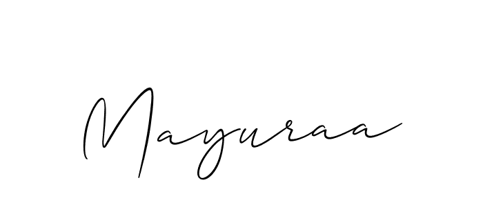 You should practise on your own different ways (Allison_Script) to write your name (Mayuraa) in signature. don't let someone else do it for you. Mayuraa signature style 2 images and pictures png