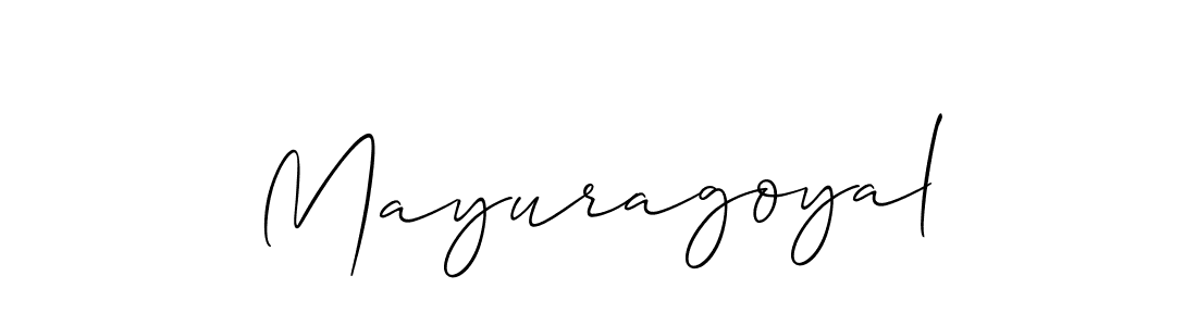 Design your own signature with our free online signature maker. With this signature software, you can create a handwritten (Allison_Script) signature for name Mayuragoyal. Mayuragoyal signature style 2 images and pictures png