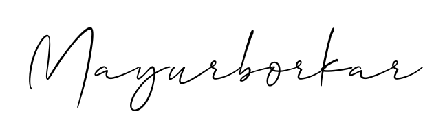 The Allison_Script typeface gives name Mayurborkar a refined look. Suitable for certificates, diplomas, and official verification. Mayurborkar signature style 2 images and pictures png