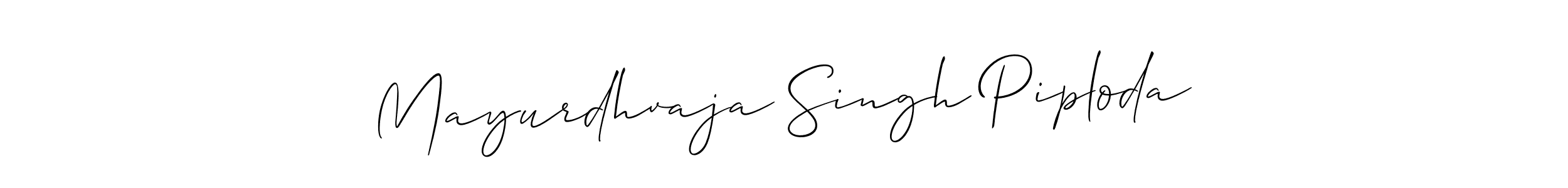 How to make Mayurdhvaja Singh Piploda signature? Allison_Script is a professional autograph style. Create handwritten signature for Mayurdhvaja Singh Piploda name. Mayurdhvaja Singh Piploda signature style 2 images and pictures png