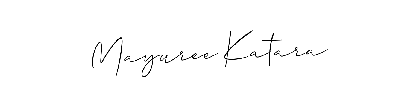 Make a beautiful signature design for name Mayuree Katara. With this signature (Allison_Script) style, you can create a handwritten signature for free. Mayuree Katara signature style 2 images and pictures png