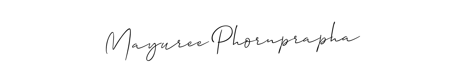 How to make Mayuree Phornprapha name signature. Use Allison_Script style for creating short signs online. This is the latest handwritten sign. Mayuree Phornprapha signature style 2 images and pictures png