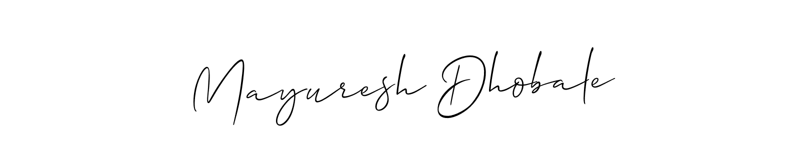 How to make Mayuresh Dhobale signature? Allison_Script is a professional autograph style. Create handwritten signature for Mayuresh Dhobale name. Mayuresh Dhobale signature style 2 images and pictures png