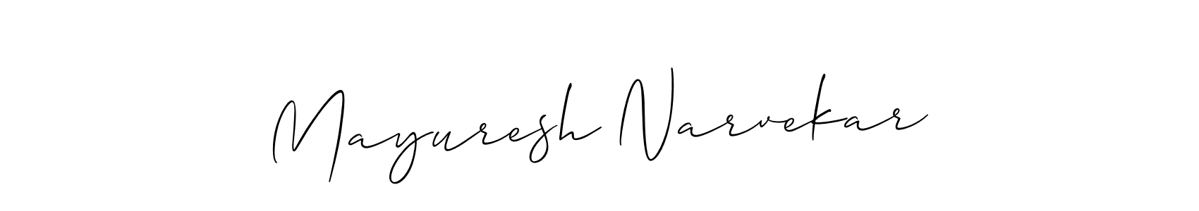 Use a signature maker to create a handwritten signature online. With this signature software, you can design (Allison_Script) your own signature for name Mayuresh Narvekar. Mayuresh Narvekar signature style 2 images and pictures png