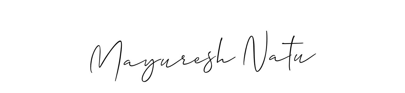 How to make Mayuresh Natu name signature. Use Allison_Script style for creating short signs online. This is the latest handwritten sign. Mayuresh Natu signature style 2 images and pictures png