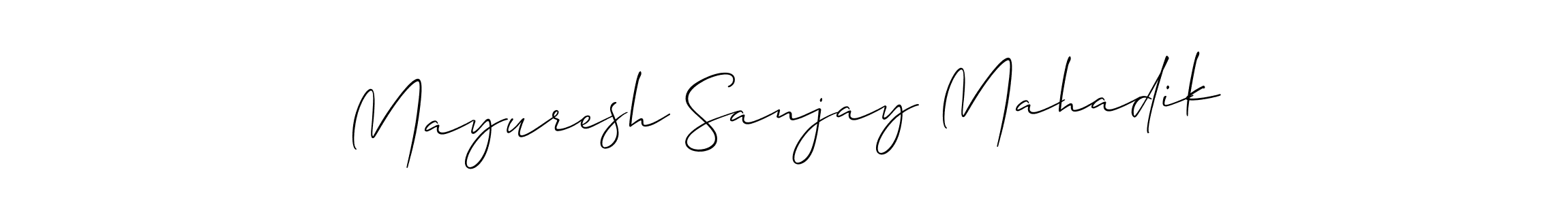 if you are searching for the best signature style for your name Mayuresh Sanjay Mahadik. so please give up your signature search. here we have designed multiple signature styles  using Allison_Script. Mayuresh Sanjay Mahadik signature style 2 images and pictures png