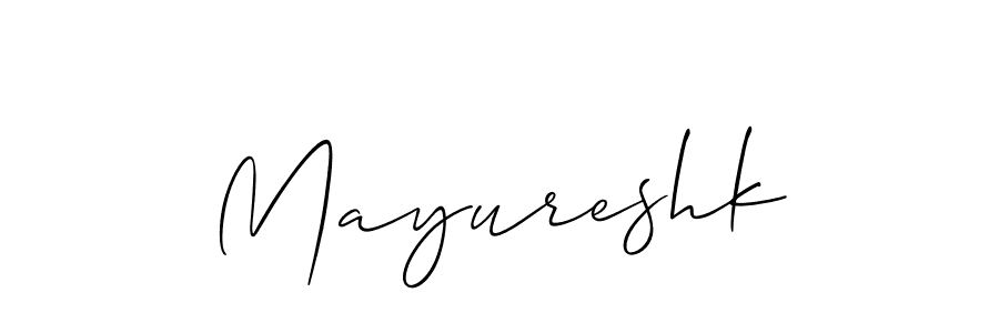 Design your own signature with our free online signature maker. With this signature software, you can create a handwritten (Allison_Script) signature for name Mayureshk. Mayureshk signature style 2 images and pictures png