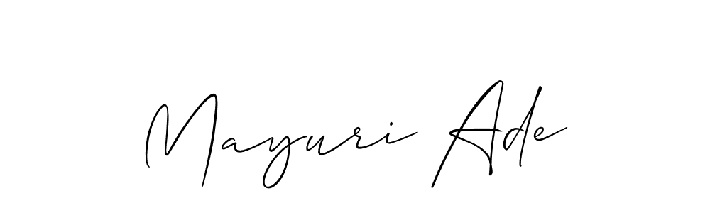 Use a signature maker to create a handwritten signature online. With this signature software, you can design (Allison_Script) your own signature for name Mayuri Ade. Mayuri Ade signature style 2 images and pictures png