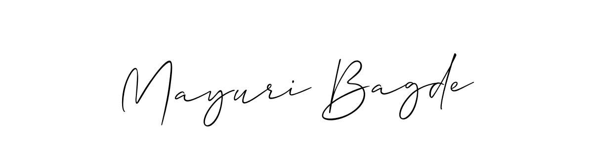 How to make Mayuri Bagde signature? Allison_Script is a professional autograph style. Create handwritten signature for Mayuri Bagde name. Mayuri Bagde signature style 2 images and pictures png