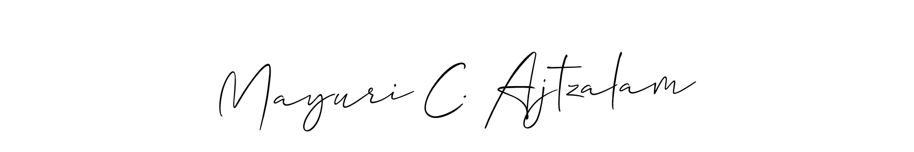 How to make Mayuri C. Ajtzalam name signature. Use Allison_Script style for creating short signs online. This is the latest handwritten sign. Mayuri C. Ajtzalam signature style 2 images and pictures png