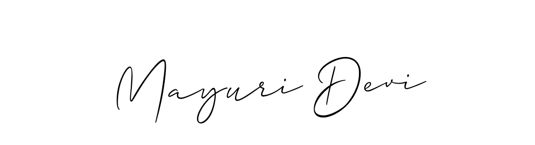 Design your own signature with our free online signature maker. With this signature software, you can create a handwritten (Allison_Script) signature for name Mayuri Devi. Mayuri Devi signature style 2 images and pictures png