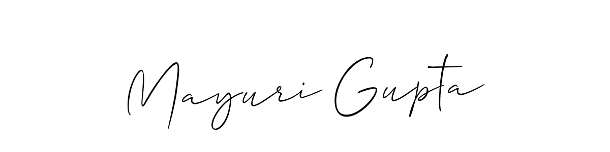 How to make Mayuri Gupta name signature. Use Allison_Script style for creating short signs online. This is the latest handwritten sign. Mayuri Gupta signature style 2 images and pictures png