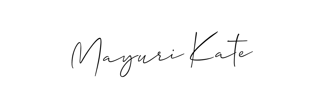 Design your own signature with our free online signature maker. With this signature software, you can create a handwritten (Allison_Script) signature for name Mayuri Kate. Mayuri Kate signature style 2 images and pictures png