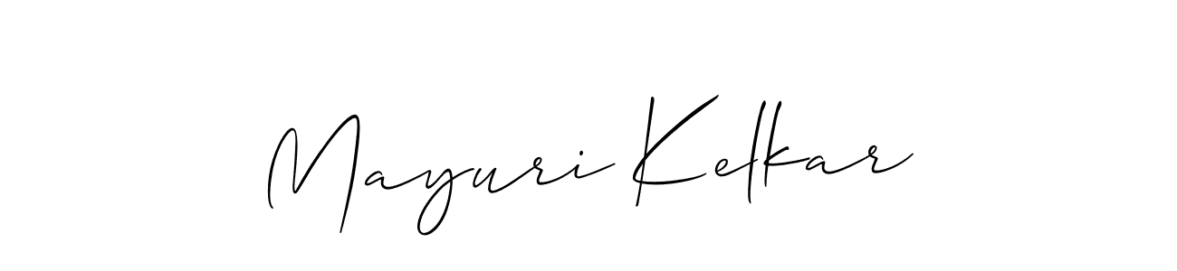 Create a beautiful signature design for name Mayuri Kelkar. With this signature (Allison_Script) fonts, you can make a handwritten signature for free. Mayuri Kelkar signature style 2 images and pictures png