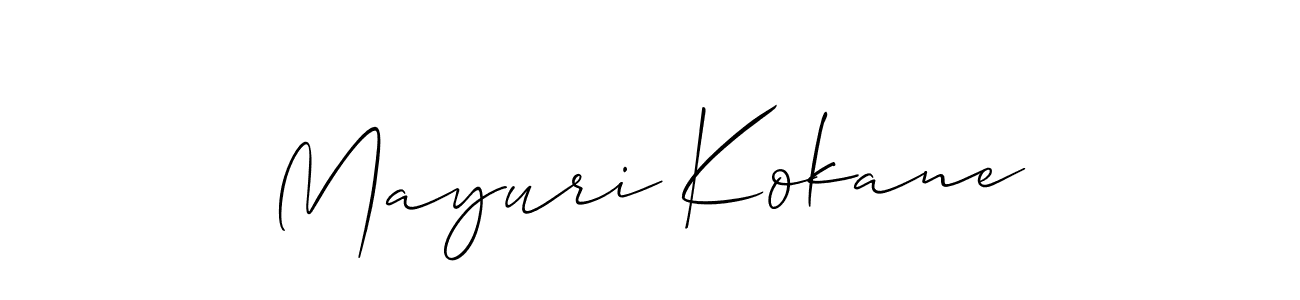 Make a short Mayuri Kokane signature style. Manage your documents anywhere anytime using Allison_Script. Create and add eSignatures, submit forms, share and send files easily. Mayuri Kokane signature style 2 images and pictures png