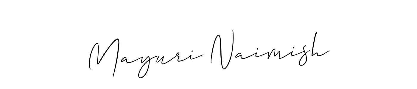 Allison_Script is a professional signature style that is perfect for those who want to add a touch of class to their signature. It is also a great choice for those who want to make their signature more unique. Get Mayuri Naimish name to fancy signature for free. Mayuri Naimish signature style 2 images and pictures png