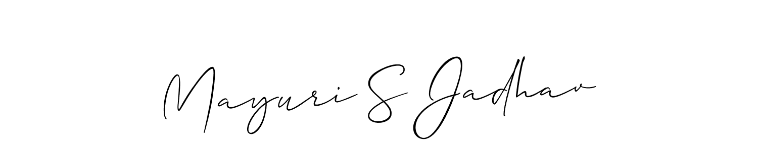How to make Mayuri S Jadhav signature? Allison_Script is a professional autograph style. Create handwritten signature for Mayuri S Jadhav name. Mayuri S Jadhav signature style 2 images and pictures png