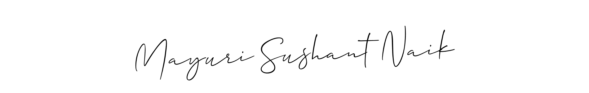 Use a signature maker to create a handwritten signature online. With this signature software, you can design (Allison_Script) your own signature for name Mayuri Sushant Naik. Mayuri Sushant Naik signature style 2 images and pictures png