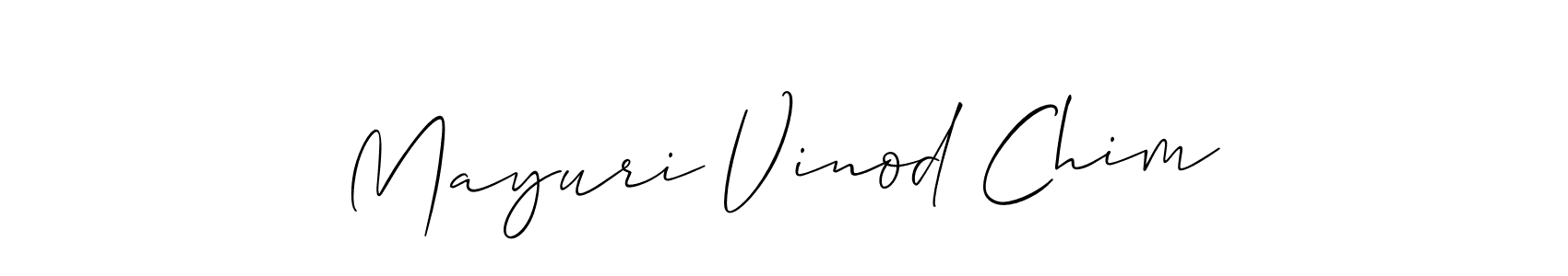 How to make Mayuri Vinod Chim signature? Allison_Script is a professional autograph style. Create handwritten signature for Mayuri Vinod Chim name. Mayuri Vinod Chim signature style 2 images and pictures png