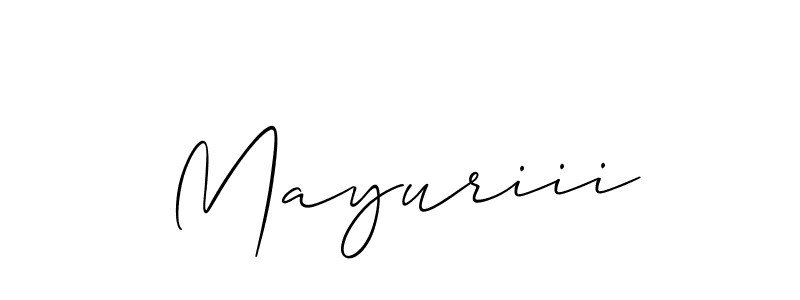 Also You can easily find your signature by using the search form. We will create Mayuriii name handwritten signature images for you free of cost using Allison_Script sign style. Mayuriii signature style 2 images and pictures png