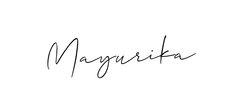 Create a beautiful signature design for name Mayurika. With this signature (Allison_Script) fonts, you can make a handwritten signature for free. Mayurika signature style 2 images and pictures png