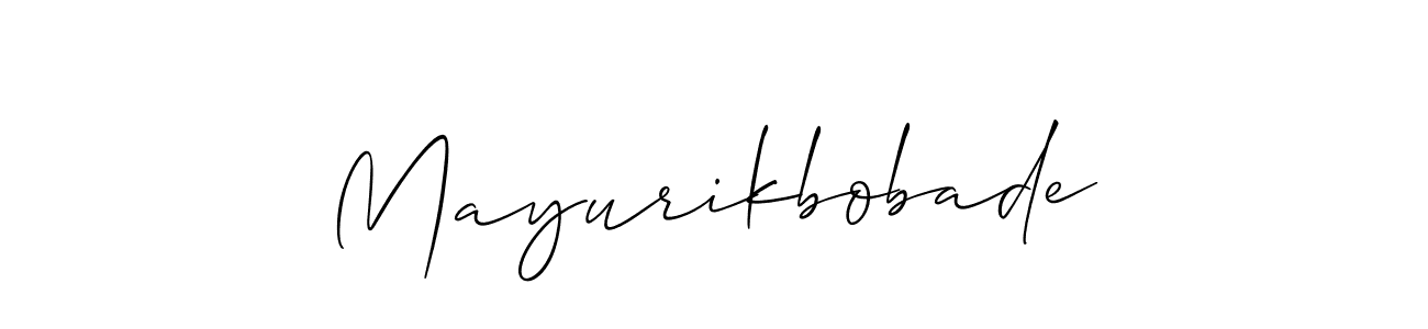 It looks lik you need a new signature style for name Mayurikbobade. Design unique handwritten (Allison_Script) signature with our free signature maker in just a few clicks. Mayurikbobade signature style 2 images and pictures png