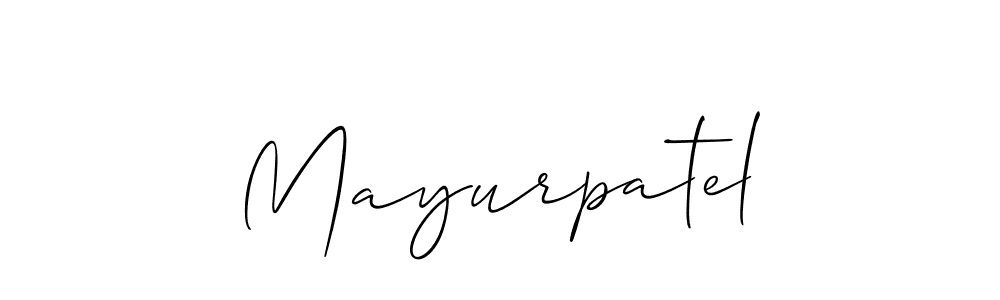 The best way (Allison_Script) to make a short signature is to pick only two or three words in your name. The name Mayurpatel include a total of six letters. For converting this name. Mayurpatel signature style 2 images and pictures png