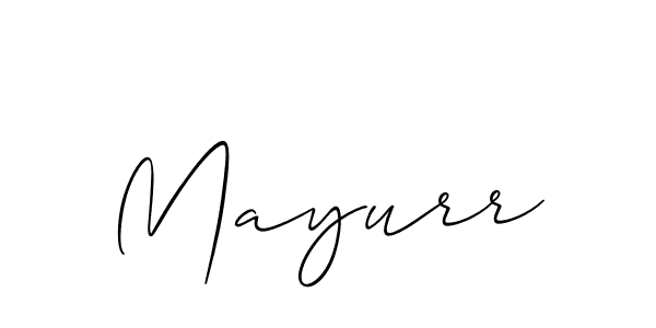 It looks lik you need a new signature style for name Mayurr. Design unique handwritten (Allison_Script) signature with our free signature maker in just a few clicks. Mayurr signature style 2 images and pictures png